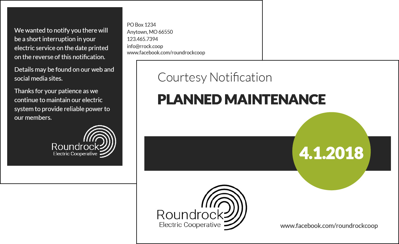 Sample Planned Outage Postcard