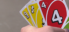 Uno deck with Brail. 